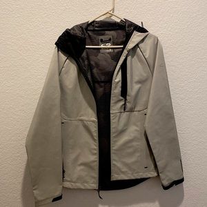 Grey and black windbreaker